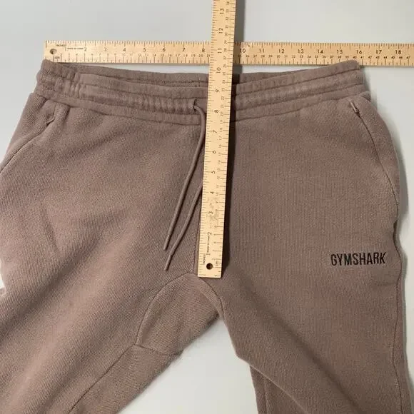Gymshark Women Jogger M Brown Thick Plush Drawstring Sweatpants Winter 25" - Picture 6 of 9